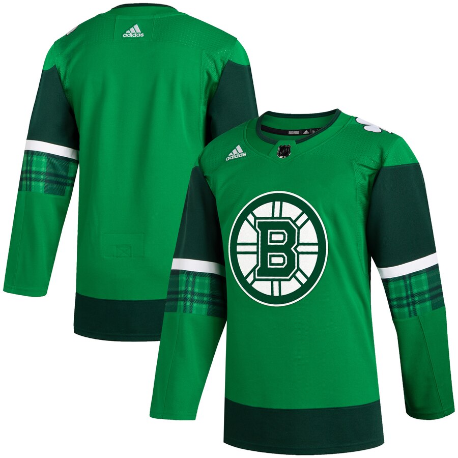 Cheap Boston Bruins Blank Men Adidas 2020 St. Patrick Day Stitched NHL Jersey Green